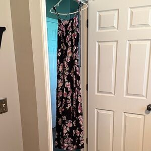 Floral Maxi Dress - Black and Pink